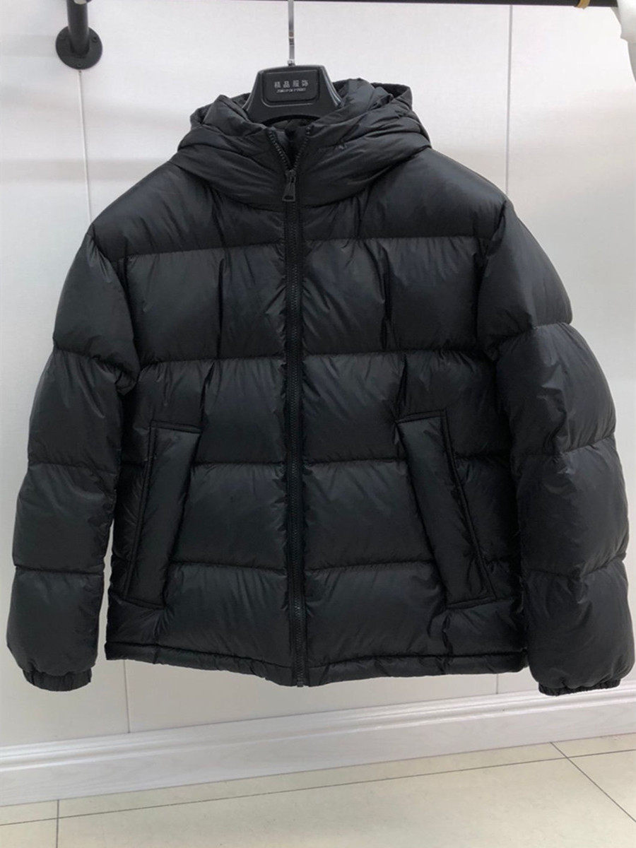 DOWN JACKET MENS MENS BREAD WHITE DUCK DOWN THICKENED MENS OUTERWEAR SPORTS OUTDOOR BLACK HOODED JACKET TIDE