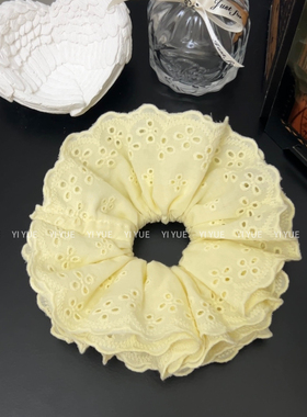 鹅黄色四层蕾丝发圈赵露思同款大肠发圈花边发绳女头绳发饰品韩国
