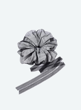 天总同款超大号蕾丝飘带发圈双层网纱大肠发圈重工发饰飘带大发圈