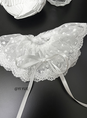 法式双层蕾丝大肠发圈发绳甜美头绳森系芭蕾少女扎发马尾皮筋头饰