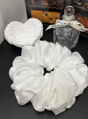 韩国东大门新款白色大号肠圈缎面大肠发圈女头绳扎头发发饰品新款
