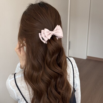 在逃公主风抓夹气质红色大号蝴蝶结发夹时尚后脑勺头顶香蕉夹发卡