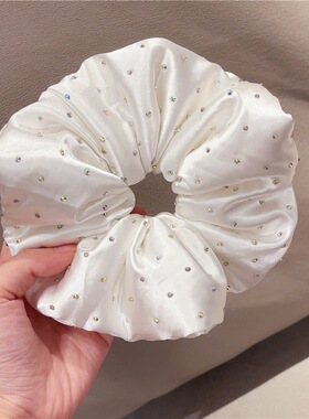 博主同款缎面波点大肠发圈女睡眠充棉枕头发绳皮筋扎马尾头绳头饰