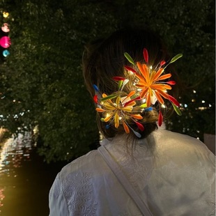 「彩色烟火」国风新年扭扭棒烟花发夹头饰女过年发卡发饰品送女友
