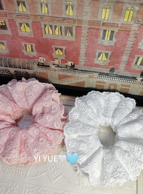 复古四层白色蕾丝花边肥肠发圈头绳大肠圈刺绣女头花温婉同款头饰