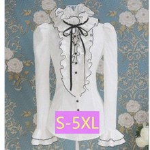 荷叶边修身 白衬衣 洋气雪纺衫 女装 春季 2019新款 女长袖 衬衫 学生韩版