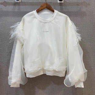 2019季阚清子天使之翼宽松圆领套头卫衣女    691TJ5140000