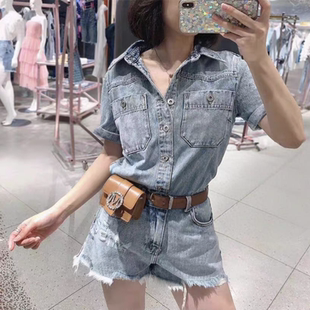 子 纯棉破洞牛仔连体短裤 602JJ2860000 新款 2020夏季