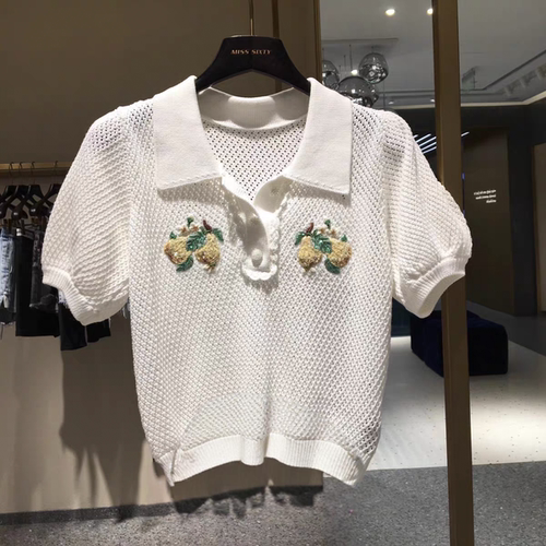 现货专柜正品直发2022夏季钉珠针织套头衫6W2RJ2000000