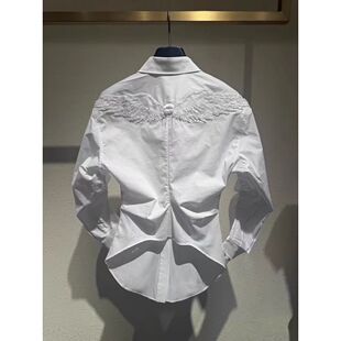 专柜直发2025天使系列单排扣上衣简约显瘦收腰衬衫6S1XJ16400