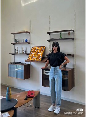 专柜直发2022春秋新款牛仔裤女高腰直筒毛边萝卜裤6W3JJ2810000