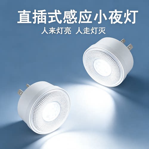 智能220V直插人体感应小夜灯