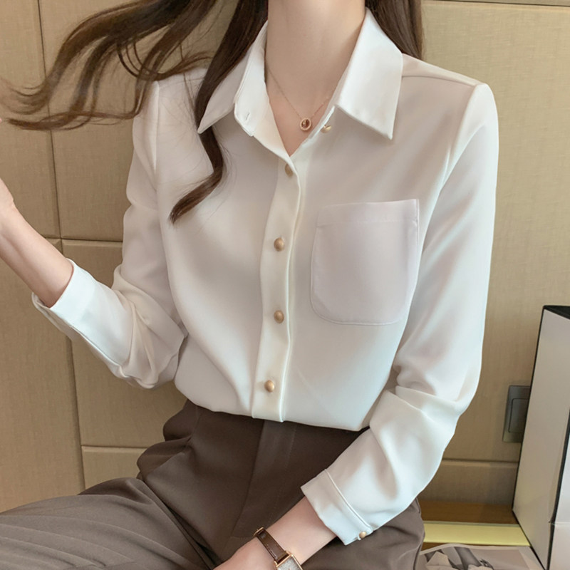 JOLIMENT白色衬衫女设计感小众2025春秋新款休闲上衣长袖衬衣