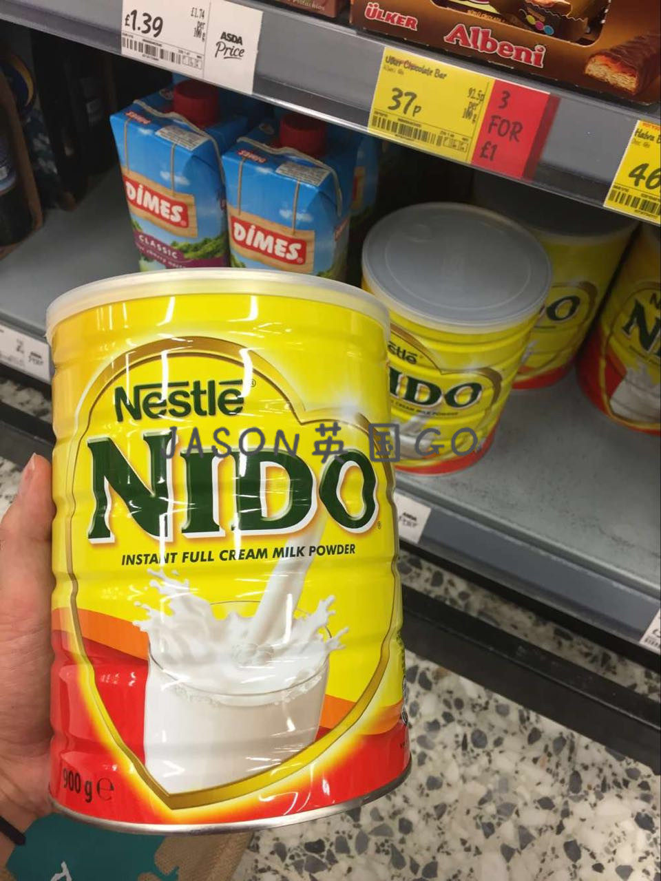 直邮Nestle英国雀巢奶粉NIDO高钙大孩子孕妇全家人900G
