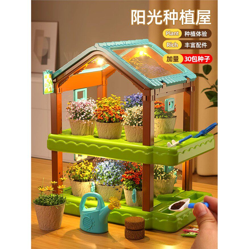 德国阳光房种植儿童科学小实验套装种菜植物观察玩具女孩生日礼物
