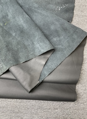 H607厚度1.3mm进口头层 黑色小荔枝纹牛皮 手感微软 16.5平方英尺