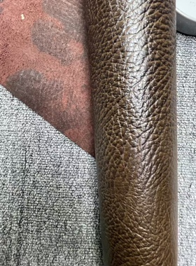 B169进口头层1.4mm复古棕绿色野牛纹牛皮中挺12平方英尺*6=72元