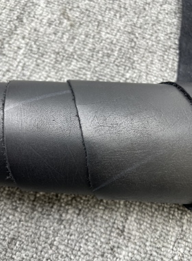 E822进口头层黑色打腊牛皮手感微挺厚度1.6mm