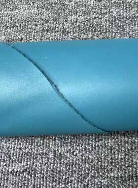 B65进口头层1.2mm蓝色平纹牛皮微软18平方英尺x6.5=117元包邮