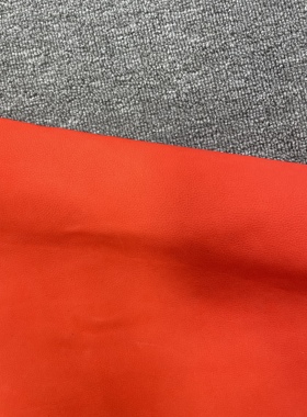 A195进口头层橙红色磨砂牛皮手感稍软厚度1.4mm