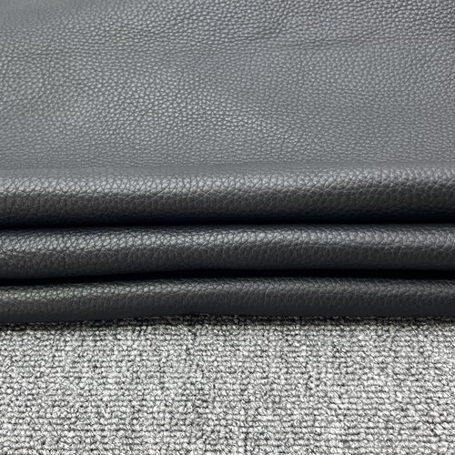 K1058进口头层黑色ecco荔枝纹牛皮手感微挺厚度1.6mm
