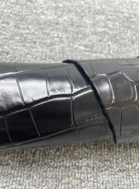 E656进口头层意大利黑色竹节纹牛皮手感中挺厚度1.3mm