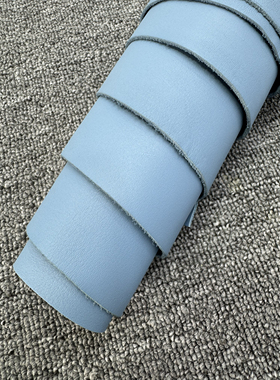 E008 厚度1.8mm 进口头层浅蓝色平纹 手感厚软