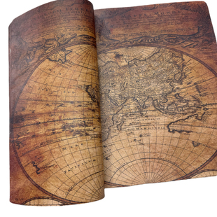 头层牛皮印花地球图案 复古图案 厚度1.5mm 做包,鞋面,手帐本、