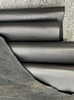 H542厚度1.5mm进口牛皮黑色全粒面纳帕自然纹牛皮手感微软