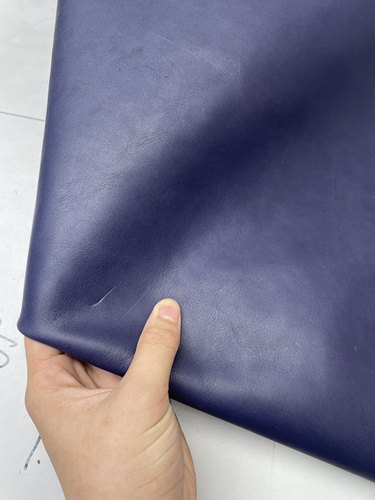 E1071进口头层深蓝色软植鞣牛皮手感微软厚度1.4mm
