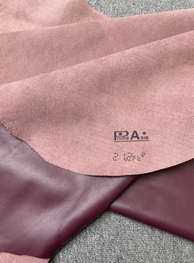 H610厚度1.5mm进口头层 酒红色平纹牛皮 手感微软 10平方英尺