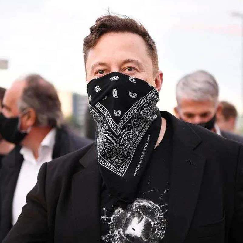 马斯克同款头巾方巾摩托车蒙面巾