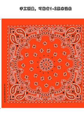 橙色橘桔色系头巾女包头吸汗防晒Y2K发带嘻哈三角摩托机车蒙面巾