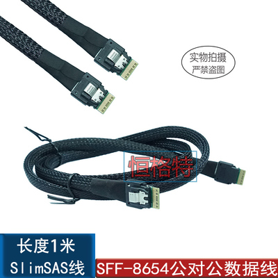 SlimSAS线SFF-8654公对公 MiniSAS4.0服务器磁盘阵列数据线SF-100
