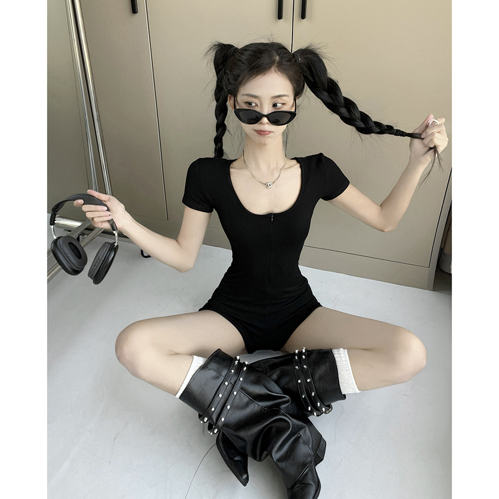 棉村 辣妹长袖瑜伽服连体衣短裤女紧身春夏运动健身普拉提训练服,女装/女士精品,T恤,淘宝优惠券,粉丝福利购,淘宝优惠卷