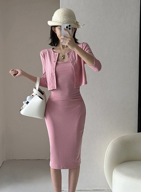 吊带包臀半裙女款三件套装