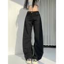 黑色牛仔裤 MianCun松弛感中低腰香蕉裤 结构弯刀设计休闲阔腿裤