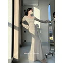 显瘦打底长裙 收腰修身 MianCun简约演绎针织长袖 连衣裙女秋冬新款