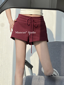 女春夏休闲宽松心机开叉居家三分裤 棉村美式 辣妹舒适棉质运动短裤