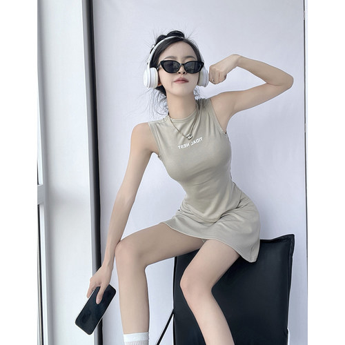 美式运动网球半身短裙女夏跑步专业羽毛球瑜伽服高尔夫背心套装
