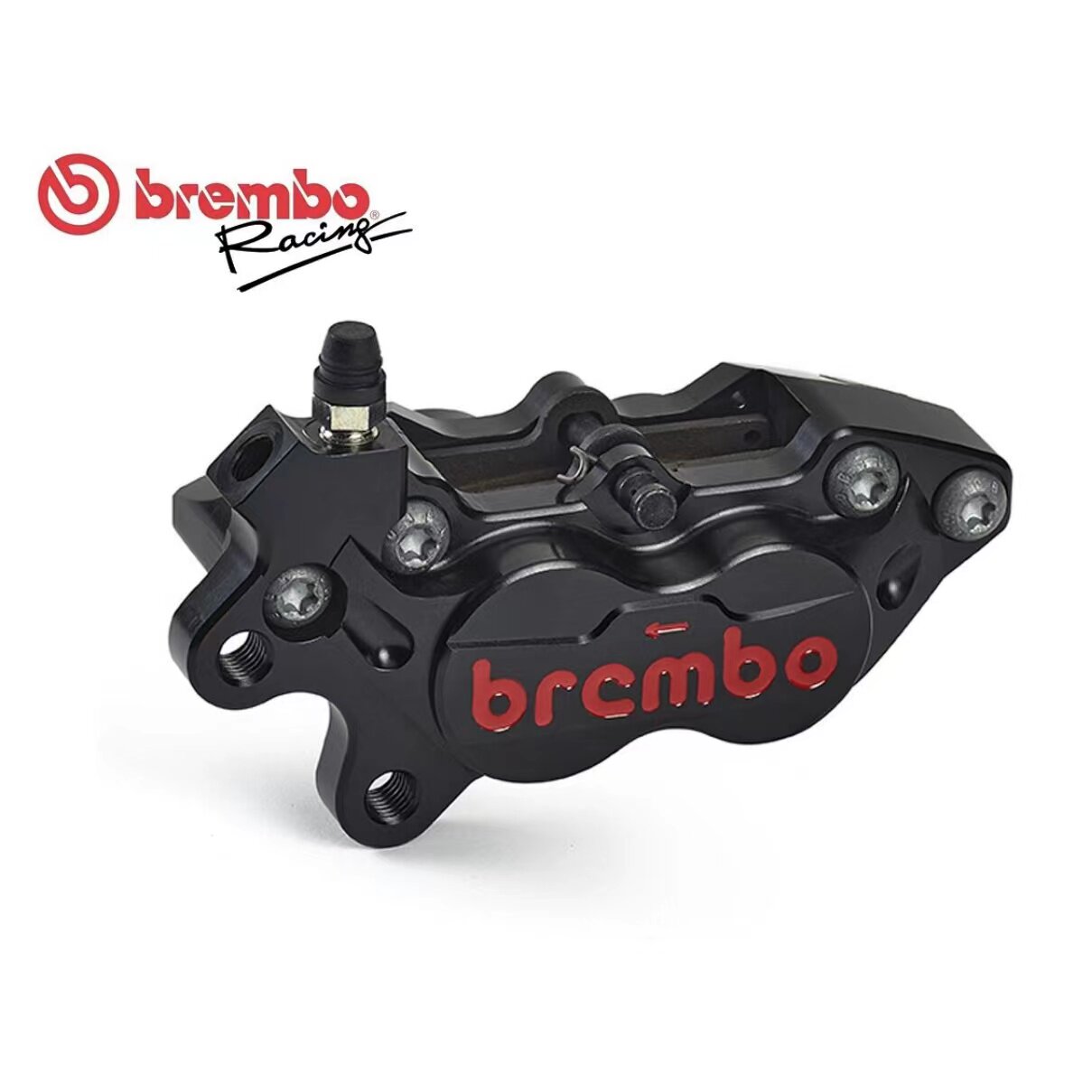 意大利Brembo布雷博 新款黑底红字 改装CNC锻造对四 前刹车卡钳