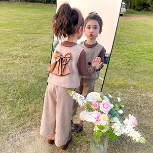 法国女童套装春季2026新款儿童春装洋气马甲时髦小女孩宝宝巨好看