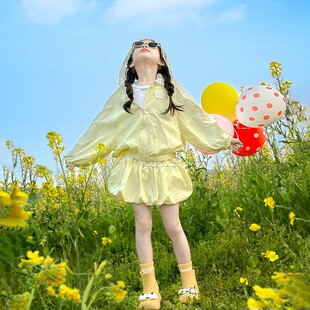 英国NextElsa女童夏款套装2026新款短裤防晒服透气防晒衣海边穿搭