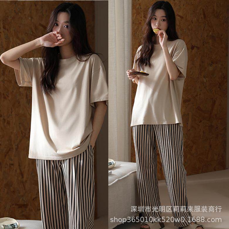 厂家新款休闲时尚卡通家居服女士韩国东大门韩版睡衣女代发