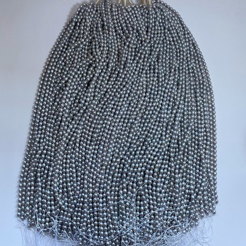 天然米形淡水无核珍珠散珠灰色