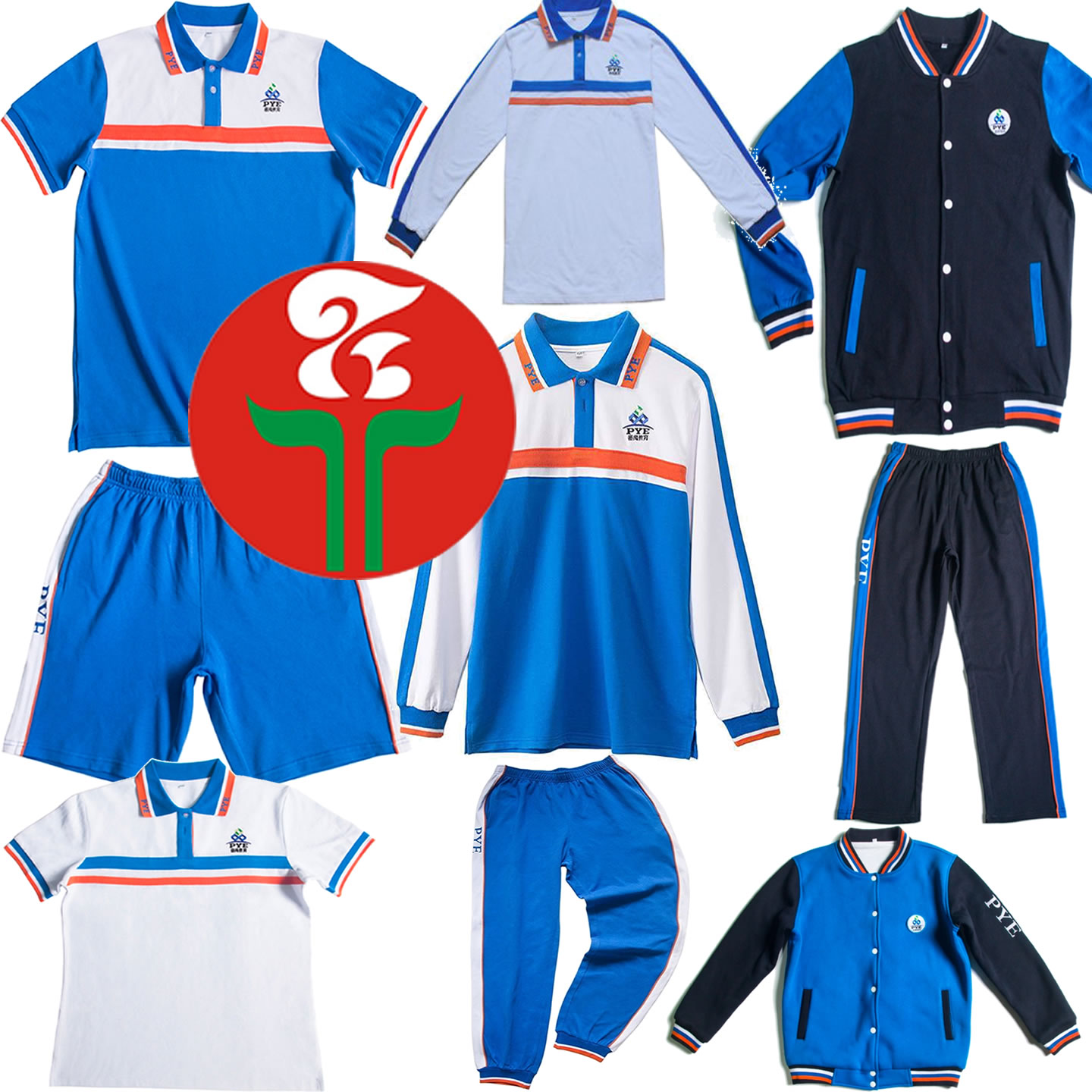 钟村中学校服初中番禺校服新款短袖T恤短裤夏春季长裤冬装外套秋