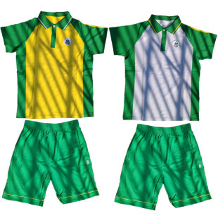 薄款 番禺区新款 t恤男女小学生校服裤 绿色夏装 小学生校服纯棉短袖