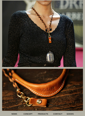 纯手工牛皮蓝牙耳机防丢保护壳套带挂绳复古百搭防掉双层植鞣牛皮