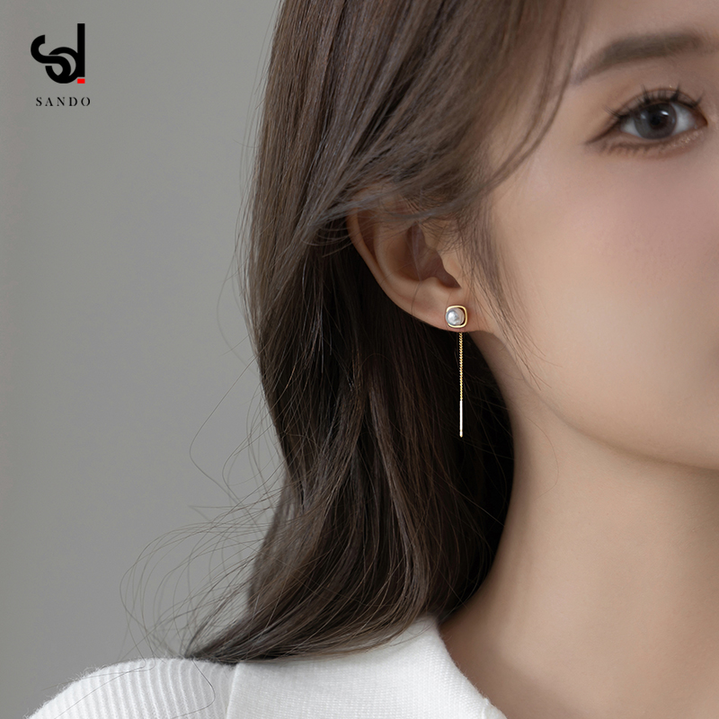 6mm淡水珍珠耳线圆脸耳环