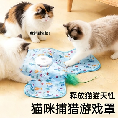 自动逗猫棒猫咪捕猎游戏罩捕猎毯